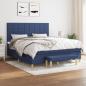 Preview: ARDEBO.de - Boxspringbett mit Matratze Blau 160x200 cm Stoff