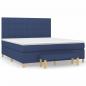 Preview: Boxspringbett mit Matratze Blau 160x200 cm Stoff