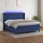 Preview: ARDEBO.de - Boxspringbett mit Matratze & LED Blau 160x200 cm Stoff