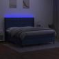 Preview: Boxspringbett mit Matratze & LED Blau 160x200 cm Stoff