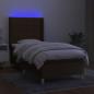 Preview: Boxspringbett mit Matratze & LED Dunkelbraun 100x200 cm Stoff