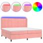 Preview: Boxspringbett mit Matratze & LED Rosa 200x200 cm Samt