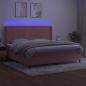 Preview: Boxspringbett mit Matratze & LED Rosa 200x200 cm Samt