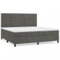 Preview: Boxspringbett mit Matratze Dunkelgrau 200x200 cm Samt