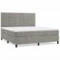 Preview: Boxspringbett mit Matratze Hellgrau 160x200 cm Samt