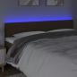 Preview: LED Kopfteil Dunkelbraun 200x5x78/88 cm Stoff