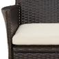 Preview: 3-tlg. Garten-Bistro-Set mit Kissen Braun Poly Rattan