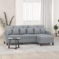 Preview: ARDEBO.de - 3-Sitzer-Sofa mit Hocker Hellgrau 180 cm Stoff