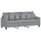 Preview: 3-Sitzer-Sofa mit Hocker Hellgrau 180 cm Stoff