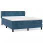 Preview: Boxspringbett mit Matratze Dunkelblau 140x190 cm Samt