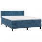 Preview: Boxspringbett mit Matratze Dunkelblau 140x200 cm Samt