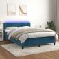 Preview: ARDEBO.de - Boxspringbett mit Matratze & LED Dunkelblau 140x200 cm Samt