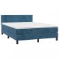 Preview: Boxspringbett mit Matratze & LED Dunkelblau 140x200 cm Samt