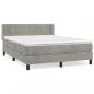 Preview: Boxspringbett mit Matratze Hellgrau 140x200 cm Samt