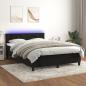 Preview: ARDEBO.de - Boxspringbett mit Matratze & LED Schwarz 140x200 cm Samt