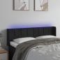 Preview: ARDEBO.de - LED Kopfteil Schwarz 147x16x78/88 cm Samt