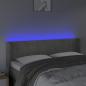 Preview: LED Kopfteil Hellgrau 147x16x78/88 cm Samt