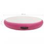 Preview: Aufblasbare Gymnastikmatte mit Pumpe 100x100x15 cm PVC Rosa