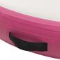 Preview: Aufblasbare Gymnastikmatte mit Pumpe 100x100x15 cm PVC Rosa