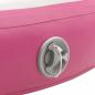 Preview: Aufblasbare Gymnastikmatte mit Pumpe 100x100x15 cm PVC Rosa