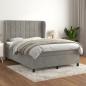 Preview: ARDEBO.de - Boxspringbett mit Matratze Hellgrau 140x200 cm Samt