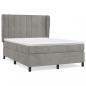 Preview: Boxspringbett mit Matratze Hellgrau 140x190 cm Samt