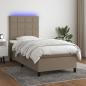 Preview: ARDEBO.de - Boxspringbett mit Matratze & LED Taupe 90x200 cm Stoff