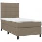 Preview: Boxspringbett mit Matratze & LED Taupe 90x200 cm Stoff