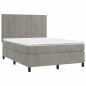 Preview: Boxspringbett mit Matratze Hellgrau 140x190 cm Samt