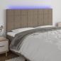 Preview: ARDEBO.de - LED Kopfteil Taupe 180x5x118/128 cm Stoff