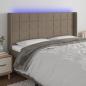 Preview: ARDEBO.de - LED Kopfteil Taupe 183x16x118/128 cm Stoff