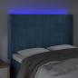 Preview: LED Kopfteil Dunkelblau 147x16x118/128 cm Samt