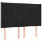 Preview: LED Kopfteil Schwarz 147x16x118/128 cm Samt