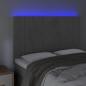 Preview: LED Kopfteil Hellgrau 144x5x118/128 cm Samt