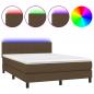 Preview: Boxspringbett mit Matratze & LED Dunkelbraun 140x190 cm Stoff