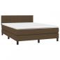 Preview: Boxspringbett mit Matratze & LED Dunkelbraun 140x190 cm Stoff