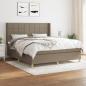 Preview: ARDEBO.de - Boxspringbett mit Matratze Taupe 180x200 cm Stoff