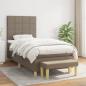 Preview: ARDEBO.de - Boxspringbett mit Matratze Taupe 90x200 cm Stoff