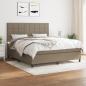 Preview: ARDEBO.de - Boxspringbett mit Matratze Taupe 160x200 cm Stoff