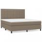 Preview: Boxspringbett mit Matratze Taupe 160x200 cm Stoff