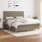 Preview: ARDEBO.de - Boxspringbett mit Matratze Taupe 180x200 cm Stoff