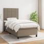 Preview: ARDEBO.de - Boxspringbett mit Matratze Taupe 90x200 cm Stoff