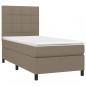 Preview: Boxspringbett mit Matratze Taupe 90x200 cm Stoff