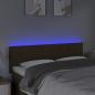 Preview: LED Kopfteil Dunkelbraun 144x5x78/88 cm Stoff