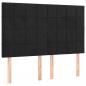 Preview: LED Kopfteil Schwarz 144x5x118/128 cm Samt