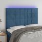 Preview: ARDEBO.de - LED Kopfteil Dunkelblau 144x5x118/128 cm Samt