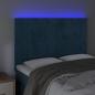 Preview: LED Kopfteil Dunkelblau 144x5x118/128 cm Samt