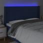 Preview: LED Kopfteil Blau 203x16x118/128 cm Stoff