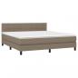 Preview: Boxspringbett mit Matratze & LED Taupe 180x200 cm Stoff