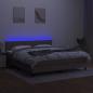 Preview: Boxspringbett mit Matratze & LED Taupe 180x200 cm Stoff